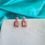 Rose pink diamond  earring