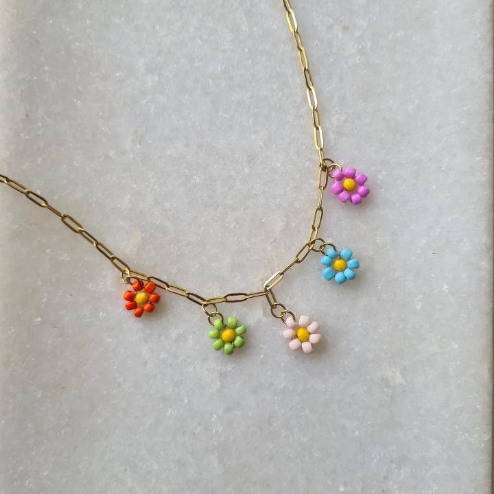 Multi colour Daisy Necklace