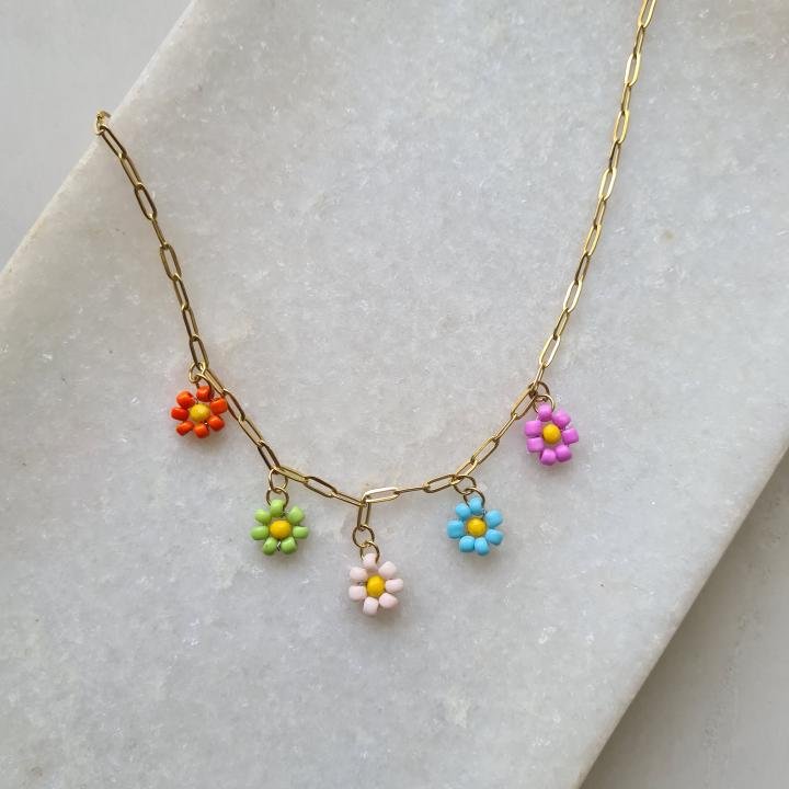 Multi colour Daisy Necklace
