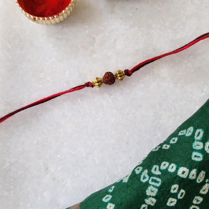 Red Maroon Rudraksh Rakhi