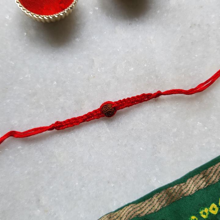 Red Rudraksh Rakhi