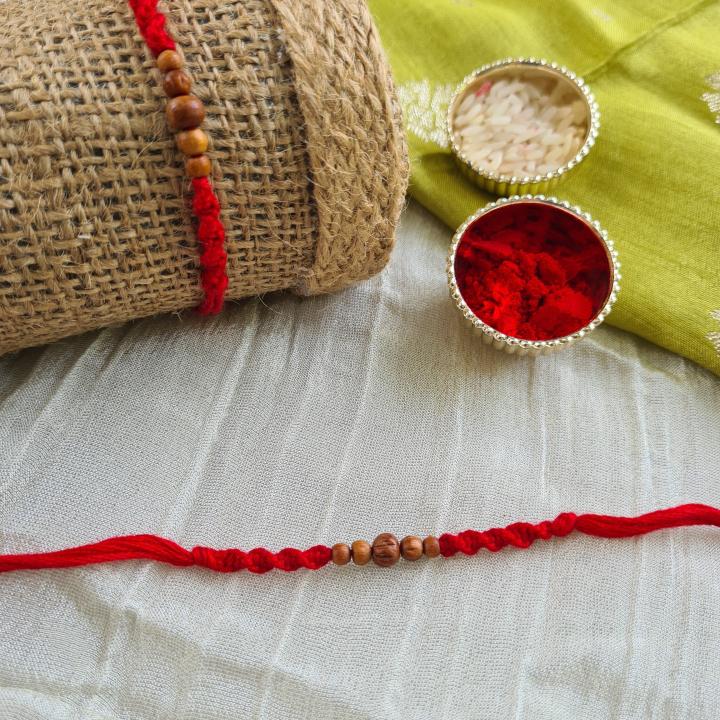 Sandal Wood Beads Rakhi 4