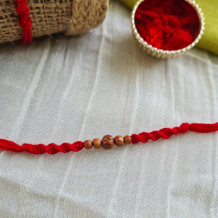 Sandal Wood Beads Rakhi 4