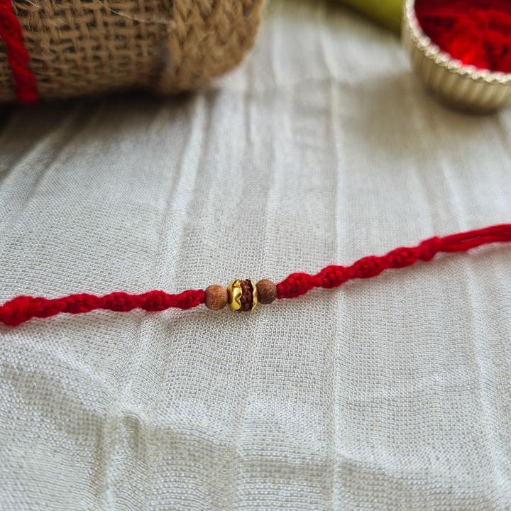 Sandal Wood Beads Rakhi 7