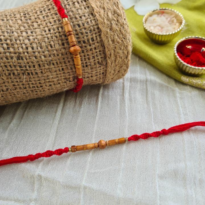 Sandal Wood Beads Rakhi 3