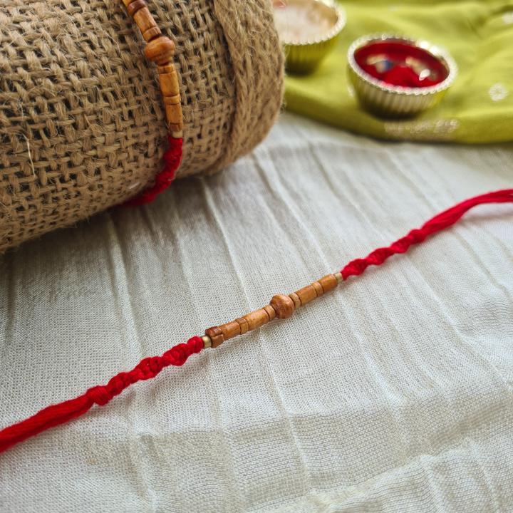 Sandal Wood Beads Rakhi 3
