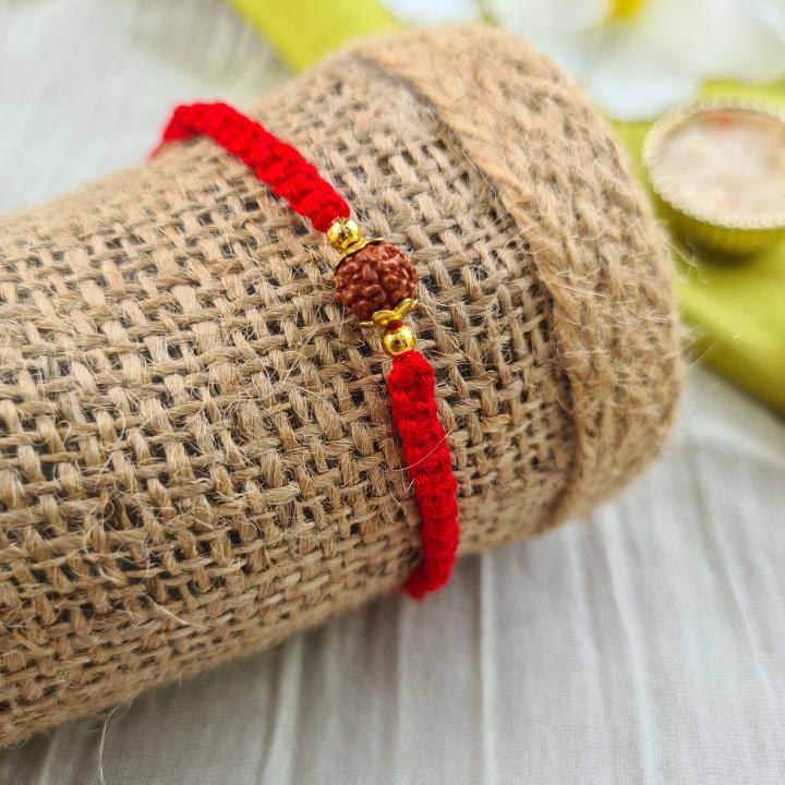 Red Rudraksh Rakhi
