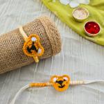 Orange teddy crochet rakhi