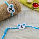 Blue teddy crochet rakhi
