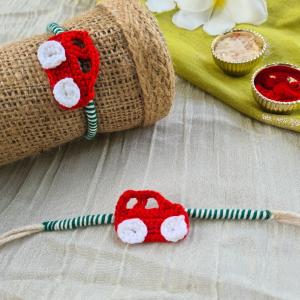 Red car Rakhi Crochet
