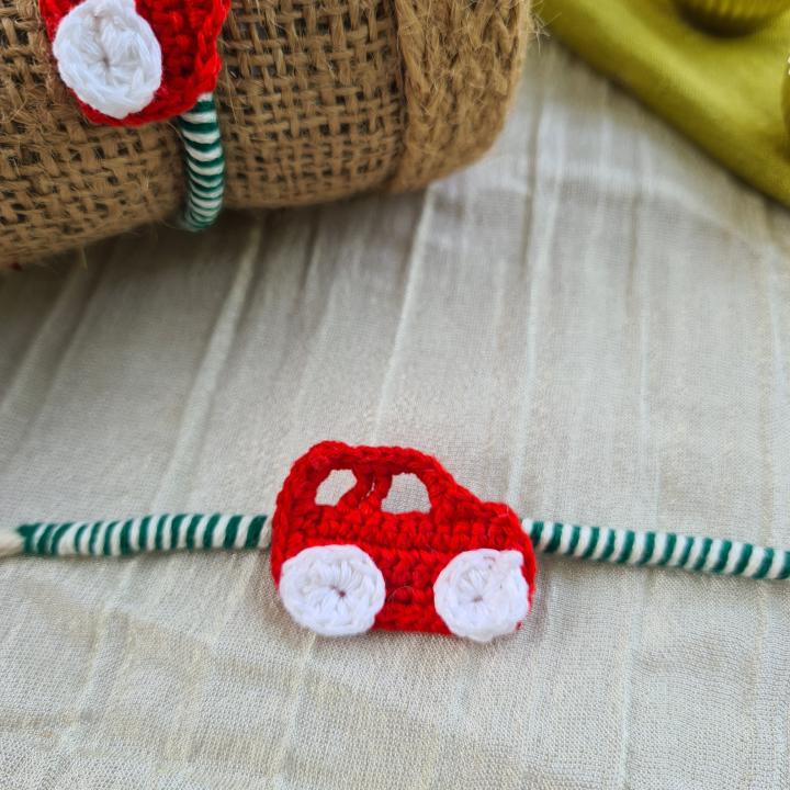 Red car Rakhi Crochet