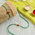 Simple Green Rudraksh Rakhi