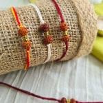 Double Rudraksh White Rakhi