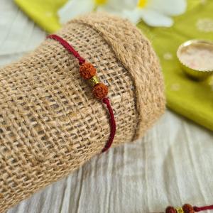 Double Rudraksh Maroon Rakhi