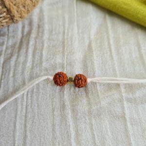 Double Rudraksh White Rakhi