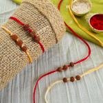 Red 3 Rudhraksh Rakhi