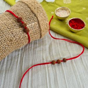 Red 3 Rudhraksh Rakhi