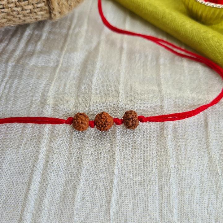 Red 3 Rudhraksh Rakhi