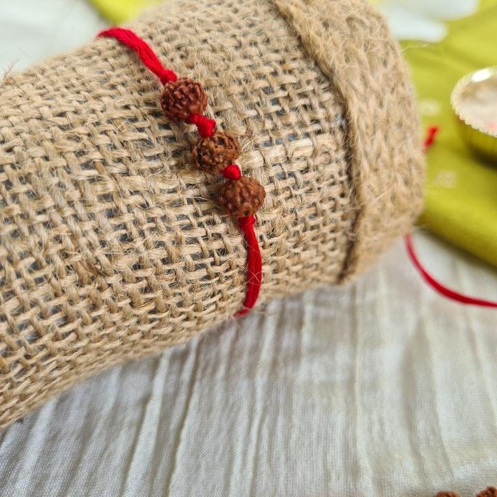 Red 3 Rudhraksh Rakhi