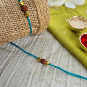Teal Blue  Rudraksh Rakhi