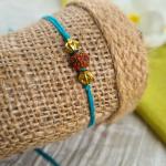 Teal Blue  Rudraksh Rakhi