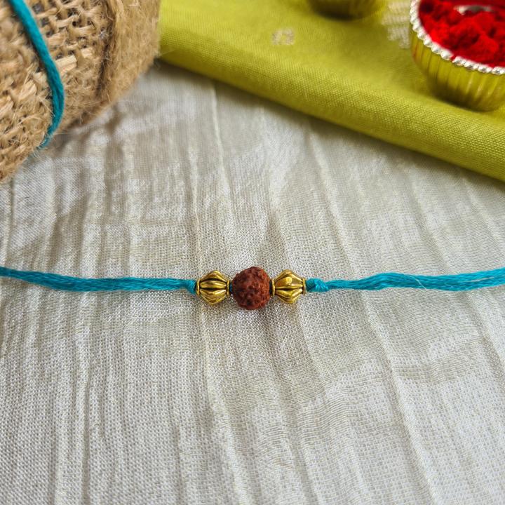 Teal Blue  Rudraksh Rakhi