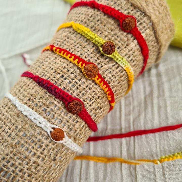 Red Rudraksh Rakhi