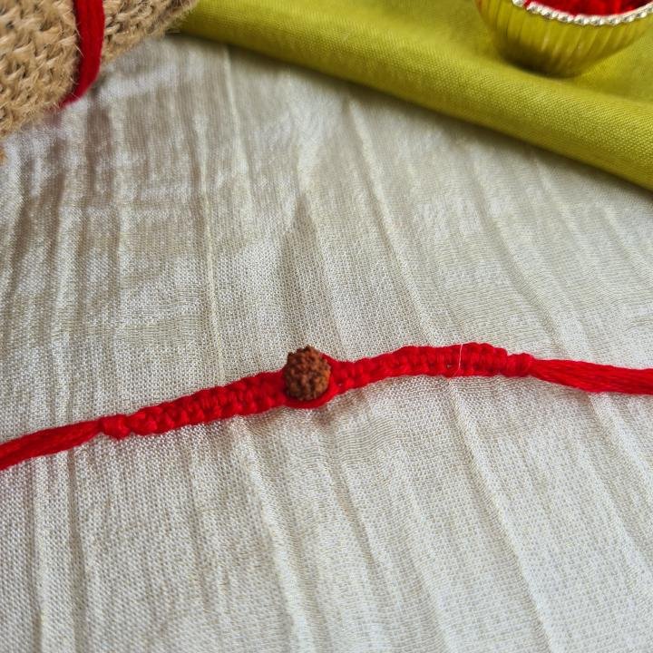 Red Rudraksh Rakhi