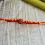 Red And Yellow Rudraksh Rakhi