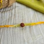 Lime Yellow Rudraksh Rakhi