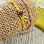 Lime Yellow Rudraksh Rakhi