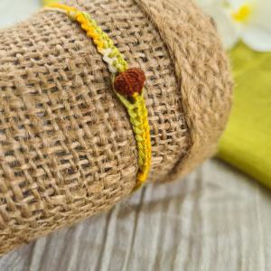 Lime Yellow Rudraksh Rakhi