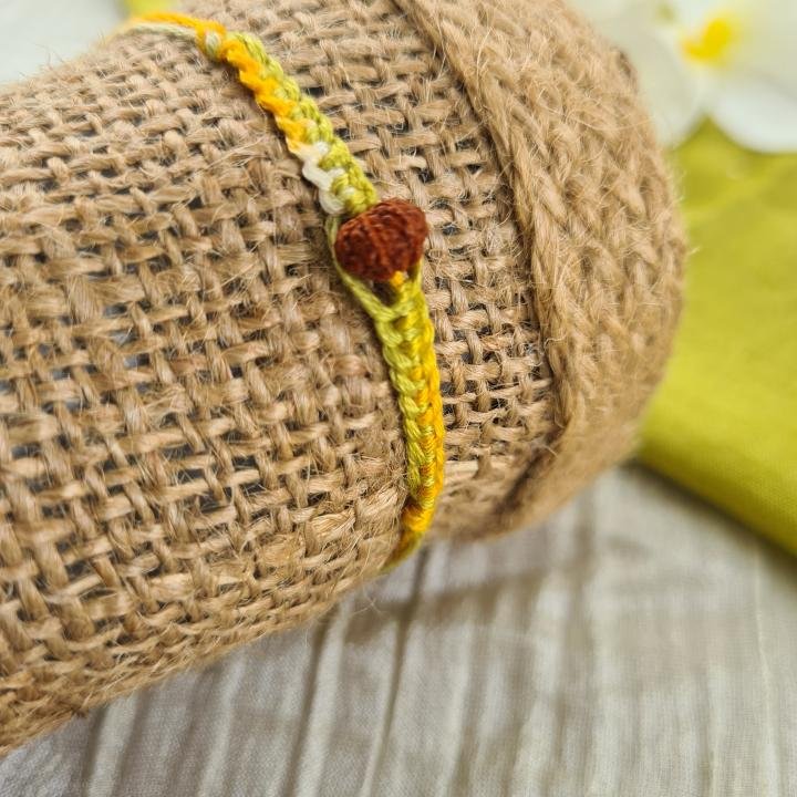 Lime Yellow Rudraksh Rakhi