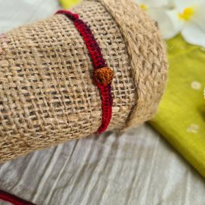 Red And Maroon Rudraksh Rakhi