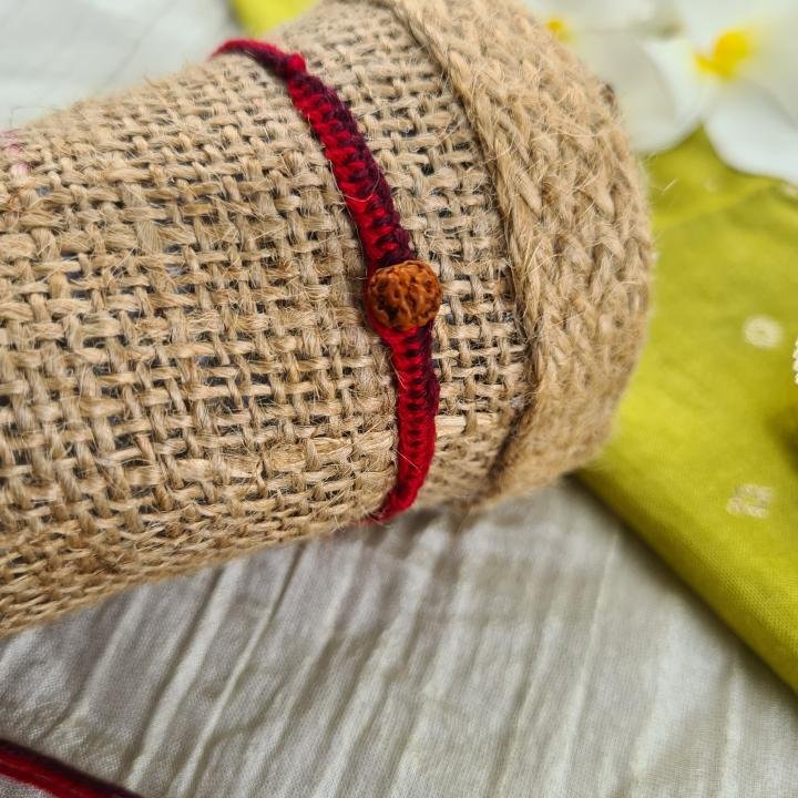 Red And Maroon Rudraksh Rakhi